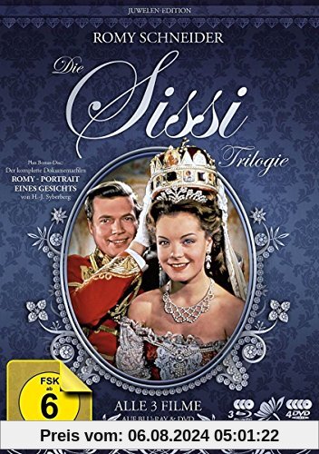 Sissi Trilogie - Juwelen-Edition + Dokumentarfilm Romy Schneider - Portrait eines Gesichts [3 DVDs + 3 Blu-rays + Doku-BD] von Ernst Marischka