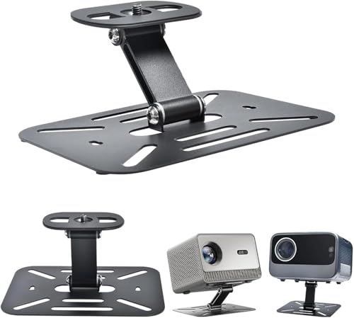 Kleiner Desktop Beamer Halterung Faltbar, Einstellbar Metall Projektor Ständer Geeignet für Tisch Sofa Bett, 1/4 Zoll(6 mm) Schrauben Schwarz von Eroshoo
