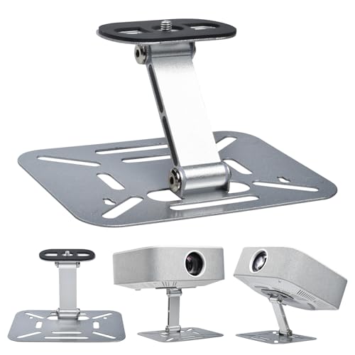 Beamer Projektor Ständer,Beamer Halterung Universal Multifunktionaler,Beamer stativ,Kompatibel Meisten Projektoren,Passend für 1/4 Zoll(6 mm) Schrauben,Metallträger Stabiler Halt (Silber) von Eroshoo