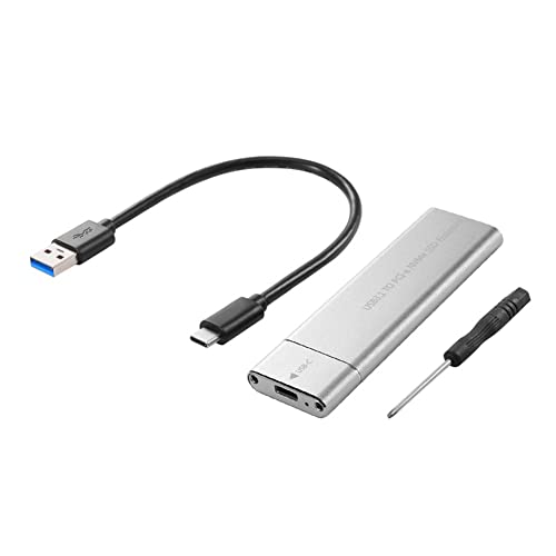 Erpmlyo Gehäuse Adapter SSD M.2 NVMe 10 Gbit/s USB C 3.1 Gen2 Gehäuse Gehäuse NVMe Gehäuse Externer NVMe-Laufwerk Gehäuse NVMe Silber von Erpmlyo