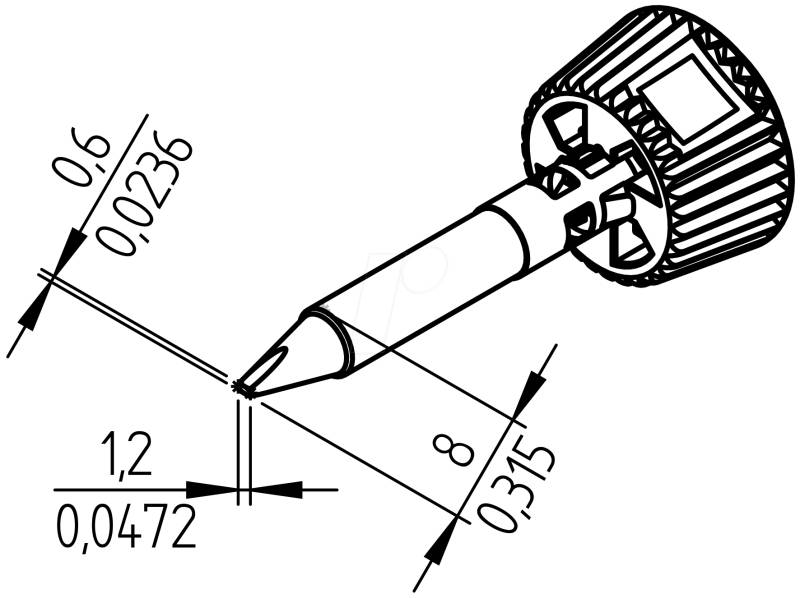 ERSA 0142CDLF12 - Ersadur Lötspitze, 1,2 mm meißelförmig von Ersa