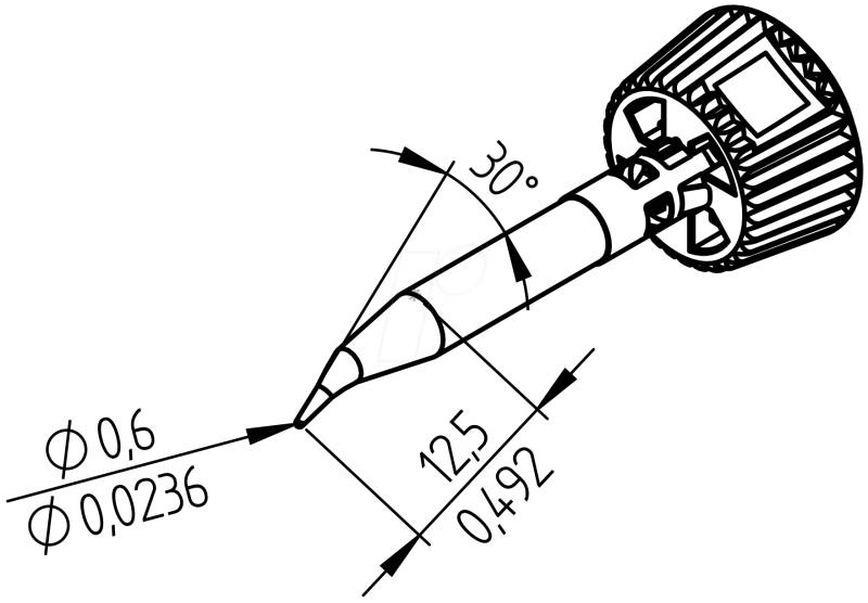 ERSA 0142SDLF06L - Ersadur Lötspitze, 0,6 mm gebogen, extended von Ersa