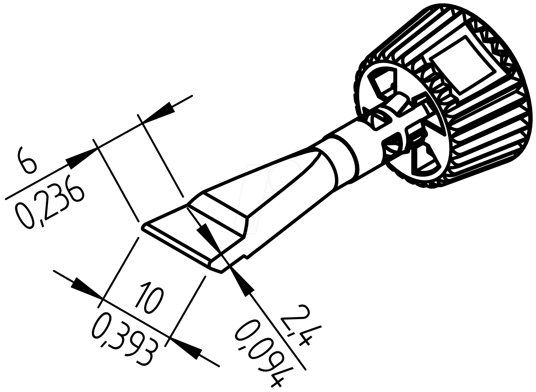 ERSA 0142ZDLF100 - Ersadur Lötspitze, 10 mm dochtförmig von Ersa