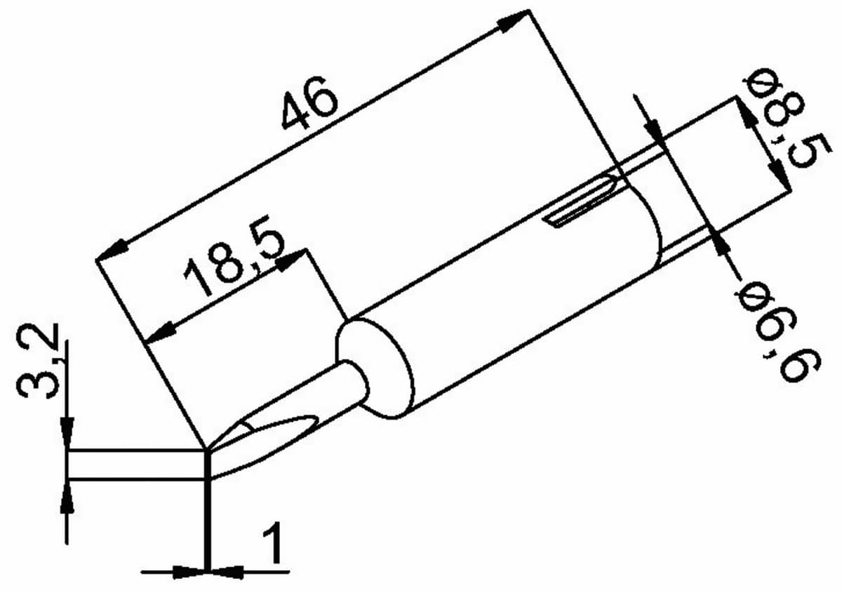 ERSA Lötspitze, 0832EDLF/SB, meißelförmig, 3,2 mm von Ersa