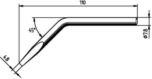 Ersa 0082JD Lötspitze Meißelform, gebogen Spitzen-Größe 4.80mm Inhalt 1St. von Ersa