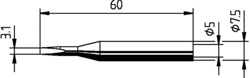 Ersa 0172KD Lötspitze Meißelform, gerade Spitzen-Größe 3.10mm Inhalt 1St. von Ersa