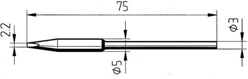 Ersa 0212FDLF Lötspitze Meißelform, gerade Spitzen-Größe 2.20mm Inhalt 1St. Ersa 0212FDLF Lötspitze Meißelform, gerade Spitzen-Größe 2.20mm Inhalt 1St. von Ersa