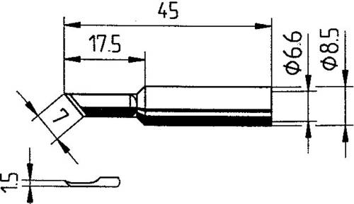 Ersa 0832AD Lötspitze angeschrägt, ERSADUR Spitzen-Größe 1.50mm Inhalt 1St. von Ersa