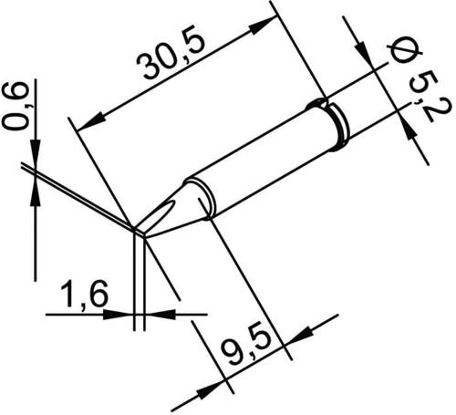 Ersa 102 CD LF 16 Lötspitze Meißelform, gerade Spitzen-Größe 1.6mm Inhalt 1St. von Ersa