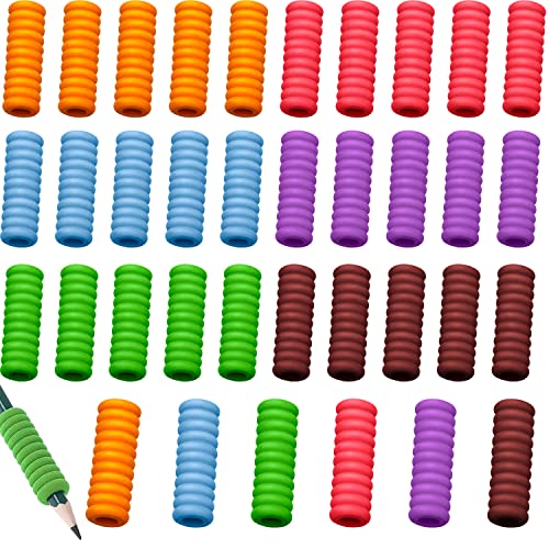 Eruinfang Schreibhilfe für Kinder 30 Stück Bleistift Griffe Bleistifthalter Schreibhilfe Grip Stifthalter Schreiblernhilfe pencil grips Haltung Korrektur Werkzeug für Bleistifte von Eruinfang