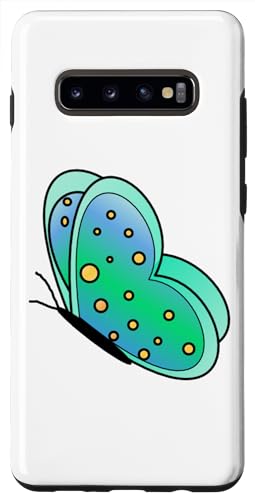 Hülle für Galaxy S10+ Blauer und grüner Schmetterling. von Es designs