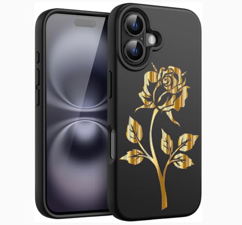 Esakycn Kompatibel mit iPhone 16 Hülle, Schutzhülle Schwarz Silikon Flora Blumen Muster TPU Motiv Design Handyhülle Ultradünn Stoßfest Blumenart Case Cover Kompatibel mit iPhone 16 6,1", Rose Esakycn Kompatibel mit iPhone 16 Hülle, Schutzhülle Schwarz Silikon Flora Blumen Muster TPU Motiv Design Handyhülle Ultradünn Stoßfest Blumenart Case Cover Kompatibel mit iPhone 16 6,1", Rose von Esakycn