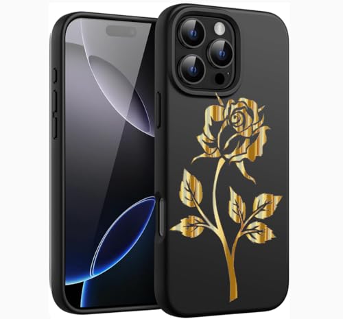 Esakycn Kompatibel mit iPhone 16 Pro Max Hülle, Schutzhülle Schwarz Silikon Flora Blumen Muster TPU Motiv Design Handyhülle Stoßfest Blumenart Case Cover Kompatibel mit iPhone 16 Pro Max 6,9", Rose Esakycn Kompatibel mit iPhone 16 Pro Max Hülle, Schutzhülle Schwarz Silikon Flora Blumen Muster TPU Motiv Design Handyhülle Stoßfest Blumenart Case Cover Kompatibel mit iPhone 16 Pro Max 6,9", Rose von Esakycn