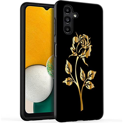 Esakycn für Samsung Galaxy A15 4G / 5G Hülle, Schutzhülle Schwarz Silikon Flora Blumen Muster TPU Motiv Design Handyhülle Ultra Stoßfest Blumenart Case Cover für Samsung A15 4G / 5G 6,5", Rose von Esakycn