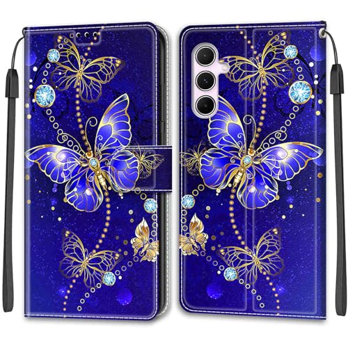 Esakycn für Samsung Galaxy A55 Klapphülle, hülle PU Leather Kartenfächer Muster Design Standfunktion Magnet, Stoßfeste Schutzhülle, Handyhülle für Samsung Galaxy A55 6,6", Schmetterling Esakycn für Samsung Galaxy A55 Klapphülle, hülle PU Leather Kartenfächer Muster Design Standfunktion Magnet, Stoßfeste Schutzhülle, Handyhülle für Samsung Galaxy A55 6,6", Schmetterling von Esakycn