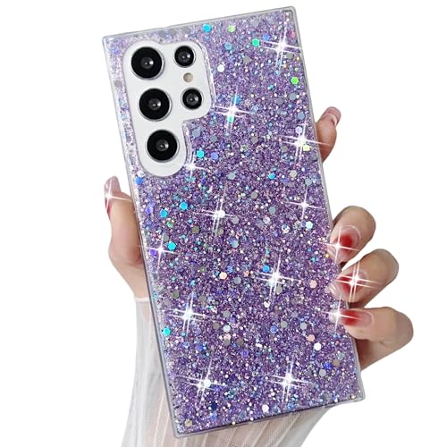 Esakycn für Samsung Galaxy S23 Ultra 5G Glitzer Hülle, Bling Glitter Schutzhülle Silikon Reflektieren mit Pailletten Aesthetic Design Frauen Mädchen Glänzend Handyhülle für S23 Ultra 5G 6,8", Lila Esakycn für Samsung Galaxy S23 Ultra 5G Glitzer Hülle, Bling Glitter Schutzhülle Silikon Reflektieren mit Pailletten Aesthetic Design Frauen Mädchen Glänzend Handyhülle für S23 Ultra 5G 6,8", Lila von Esakycn