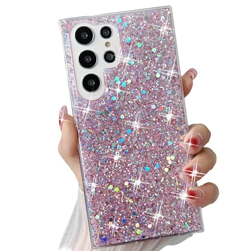 Esakycn für Samsung Galaxy S24 Ultra 5G Glitzer Hülle, Bling Glitter Schutzhülle Silikon Reflektieren mit Pailletten Aesthetic Design Frauen Mädchen Glänzend Handyhülle für S24 Ultra 5G 6,8", Rosa Esakycn für Samsung Galaxy S24 Ultra 5G Glitzer Hülle, Bling Glitter Schutzhülle Silikon Reflektieren mit Pailletten Aesthetic Design Frauen Mädchen Glänzend Handyhülle für S24 Ultra 5G 6,8", Rosa von Esakycn