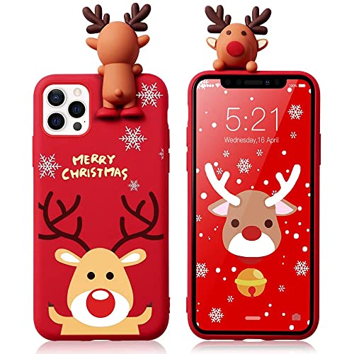 Esakycn für iPhone 12 Pro Max Hülle, Weihnachten Schutzhülle 3D Rot Karikatur Puppe Silikon Motiv Handyhülle Ultradünn Stoßfest Christmas Case Cover für iPhone 12 Pro Max 6,7", Hirsch Esakycn für iPhone 12 Pro Max Hülle, Weihnachten Schutzhülle 3D Rot Karikatur Puppe Silikon Motiv Handyhülle Ultradünn Stoßfest Christmas Case Cover für iPhone 12 Pro Max 6,7", Hirsch von Esakycn