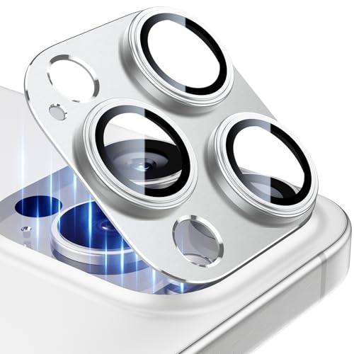 Esanik 2 Stück Kameraschutz für iPhone 16 Pro/iPhone 16 Pro Max Kamera Schutz, Aluminiumlegierung Linsenschutz Camera Screen Protector, White Titanium Esanik 2 Stück Kameraschutz für iPhone 16 Pro/iPhone 16 Pro Max Kamera Schutz, Aluminiumlegierung Linsenschutz Camera Screen Protector, White Titanium von Esanik
