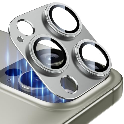 Esanik 2 Stück Kameraschutz für iPhone 16 Pro/iPhone 16 Pro Max Kamera Schutz, Aluminiumlegierung Linsenschutz Camera Screen Protector, Natural Titanium Esanik 2 Stück Kameraschutz für iPhone 16 Pro/iPhone 16 Pro Max Kamera Schutz, Aluminiumlegierung Linsenschutz Camera Screen Protector, Natural Titanium von Esanik