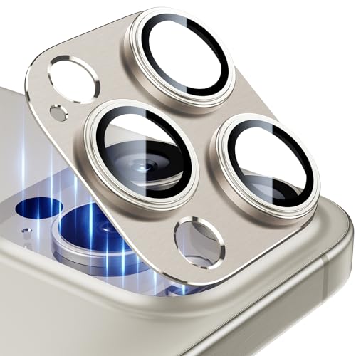 Esanik (2 Stück Kameraschutz für iPhone 15 Pro/iPhone 15 Pro Max Kamera Schutz, Panzer Schutz Glas Aluminiumlegierung Linsenschutz Camera Screen Protector Esanik (2 Stück Kameraschutz für iPhone 15 Pro/iPhone 15 Pro Max Kamera Schutz, Panzer Schutz Glas Aluminiumlegierung Linsenschutz Camera Screen Protector von Esanik