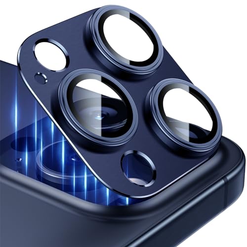 Esanik [2 Stück Kameraschutz für iPhone 15 Pro/iPhone 15 Pro Max Kamera Schutz,Panzer Schutz glas Aluminiumlegierung Linsenschutz Kamerafolie von Esanik