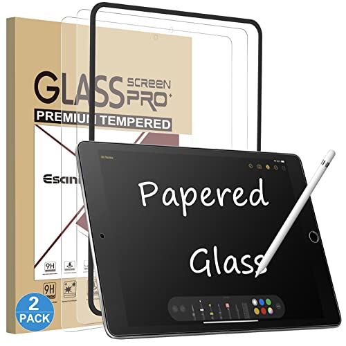 Esanik Feel like Paper für iPad 10,2 Zoll (2019/2020/2021) iPad 9/8/7 Generation Panzer matt Glas folie, Papier Schutzfolie Matte (2 Stück) von Esanik