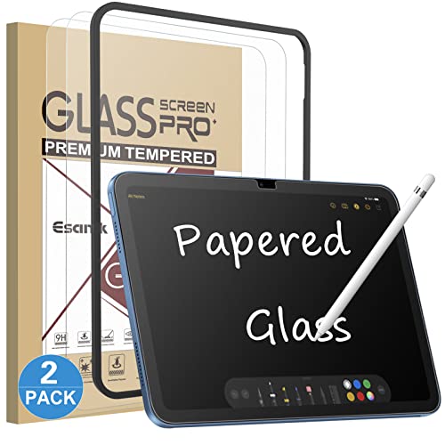 Esanik Feel like Paper für iPad 10. Generation (2022-10,9 Zoll) Panzer matt Glas folie, Papier Schutzfolie Matte (2 Stück) von Esanik