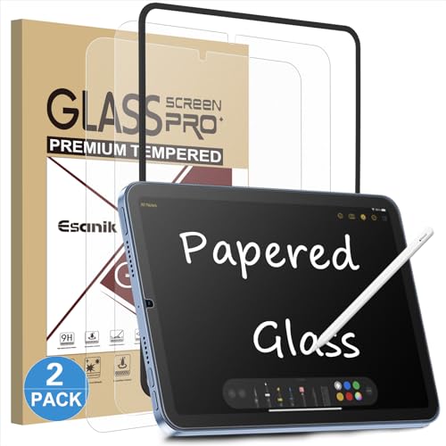 Esanik Feel like Paper für iPad mini 6 8,3 Zoll (2021) Panzer matt Glas folie, Papier Schutzfolie Matte (2 Stück) von Esanik