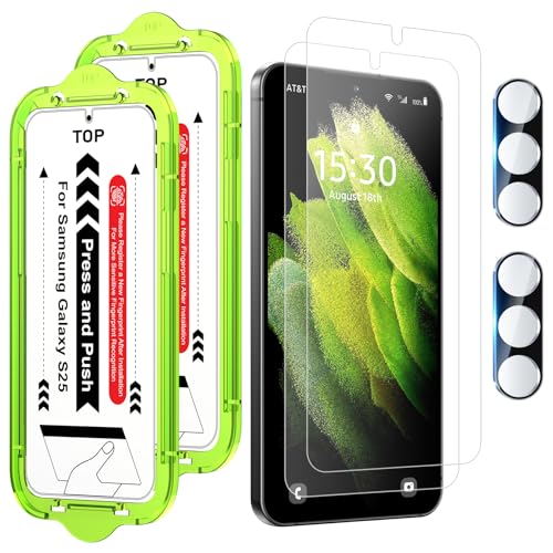 Esanik Matt Schutzfolie für Samsung Galaxy S25 6,2" (2+2 Stück), 2x PET S25 Matte Displayschutz Folie + 2x Kameraschutz, 7H Härte Anti-Glare Matte Screen Protector von Esanik