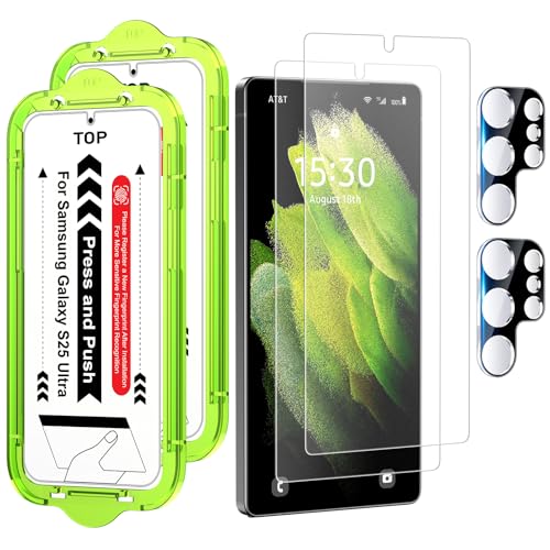 Esanik Matt Schutzfolie für Samsung Galaxy S25 Ultra 6,8" (2+2 Stück), 2x PET S25 Ultra Matte Displayschutz Folie + 2x Panzer Kameraschutz Glas, 7H Härte Anti-Glare Matte Screen Protector von Esanik