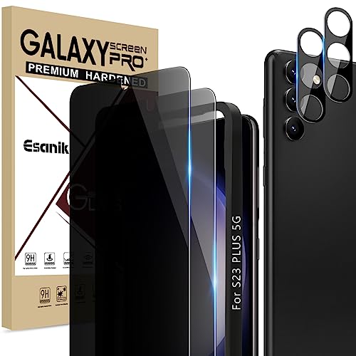 Esanik Sichtschutz für Samsung Galaxy S23 Plus 5G 6,6" (2+2 Stück), 2x PET Sichtschutzfolie (Nicht-Glas) mit 2x Kameraschutz, 7H Härte Anti-Spy Privacy Display Folie Esanik Sichtschutz für Samsung Galaxy S23 Plus 5G 6,6" (2+2 Stück), 2x PET Sichtschutzfolie (Nicht-Glas) mit 2x Kameraschutz, 7H Härte Anti-Spy Privacy Display Folie von Esanik