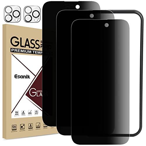 Esanik Sichtschutz für iPhone 14 pro 6,1" Schutzfolie, (3+2 Stück) 3X Sichtschutzfolie + 2X Kameraschutz, 9H Härte Anti-Spy Privacy Panzer Schutz Glas Folie Esanik Sichtschutz für iPhone 14 pro 6,1" Schutzfolie, (3+2 Stück) 3X Sichtschutzfolie + 2X Kameraschutz, 9H Härte Anti-Spy Privacy Panzer Schutz Glas Folie von Esanik