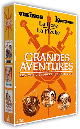 Coffret grandes aventures 3 films : les vikings ; khartoum ; la rose et la flèche [FR Import] von Esc Editions