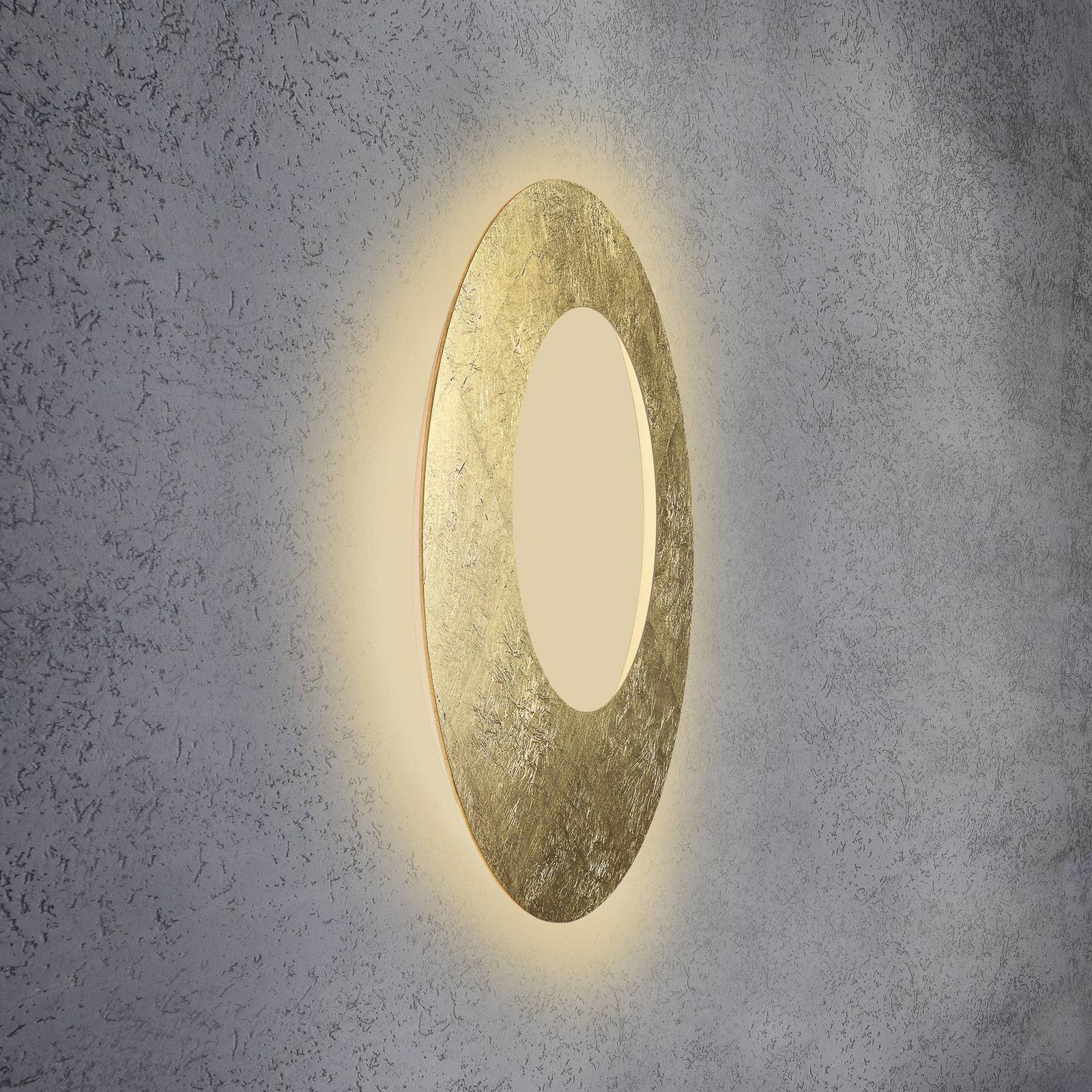 Escale Blade Open LED-Wandleuchte Blattgold Ø 79cm von Escale