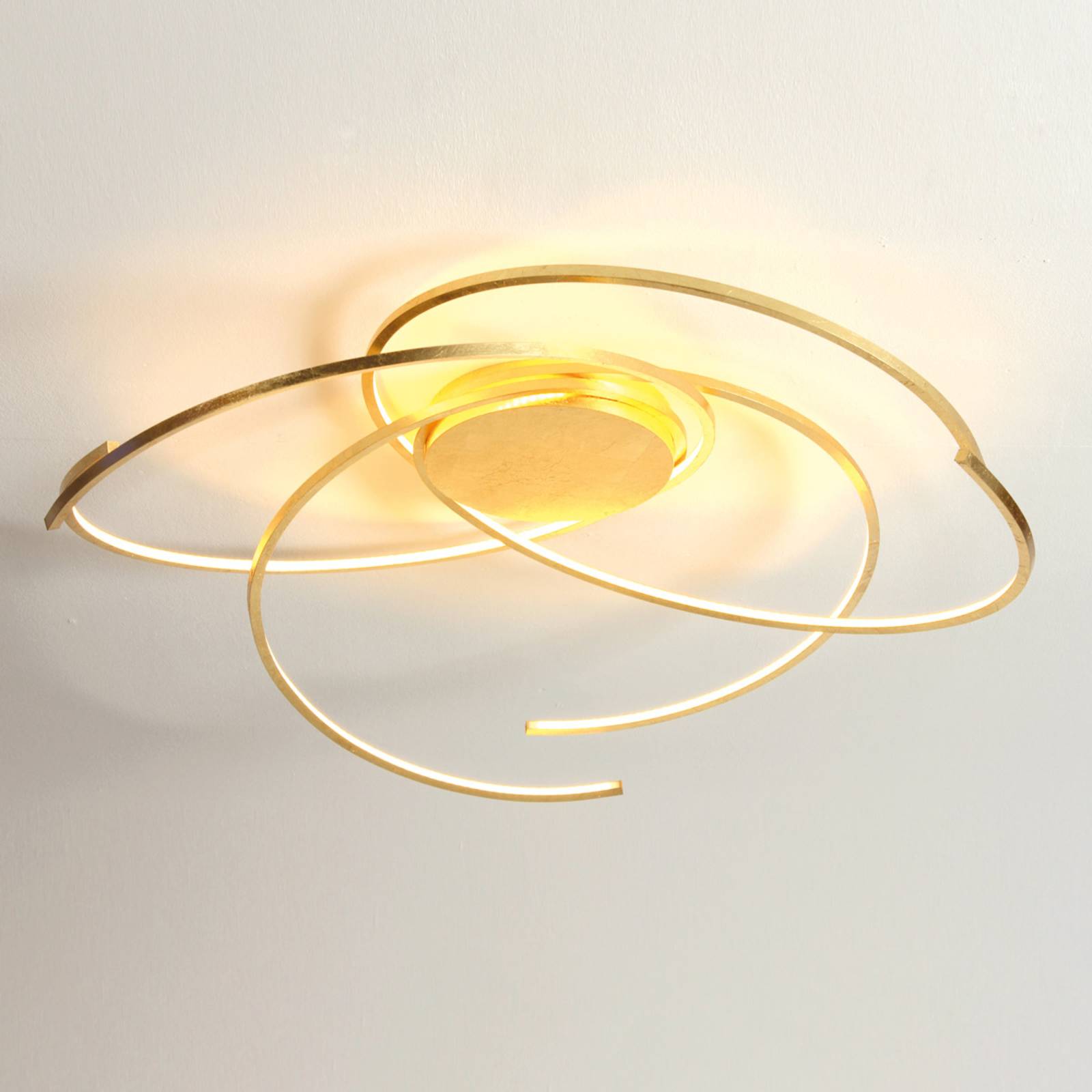 Escale Space - LED-Deckenlampe, 80 cm, Blattgold von Escale