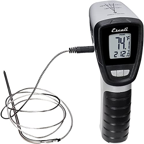 Escali DH8 Infrarot-Oberflächen- und -Sonden-Digitalthermometer, Standard, grau/schwarz von Escali