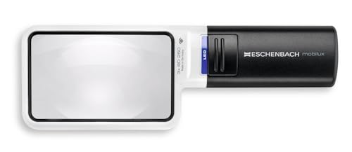 ESCHENBACH OPTIK Lupe Handlupe mit LED-Beleuchtung mobiluxLED Vergrößerung: 3x Linsengröße: 90x54mm von Eschenbach