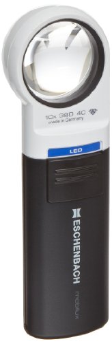Taschenleuchtlupe mobilux LED [Eschenbach 15112] Asphärische PXM®-Leichtlinse, Abmessungen Linse: Ø 60 mm, Vergrößerung: 3x, Dioptrie: 12 von Eschenbach