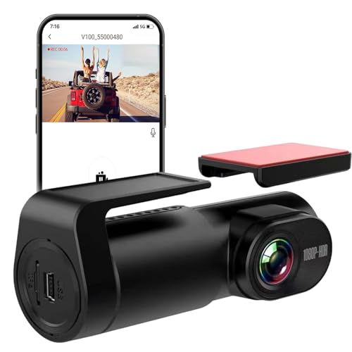 Dashcam vorne, WiFi-Dash-Kamera, volle 1080P Dashcam vorne mit Auto-Loop-Aufnahmen, Parküberwachungskamera von Esenlong