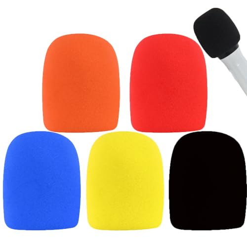 30 Stück Schwamm-Mikrofonabdeckung Esforzarse bunt Schwamm Mikrofon Universal für Konferenzraum und Bühnenauftritte (grün, gelb, blau, schwarz, rot) von Esforzarse