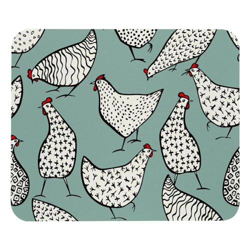 Eslifey Bequemes Mauspad, Cartoon-Tiere, Hühner, schönes Muster, Desktop-Mauspad, 21 x 25 cm, rutschfeste Gummiunterseite, verbessert Geschwindigkeit und Präzision von Eslifey