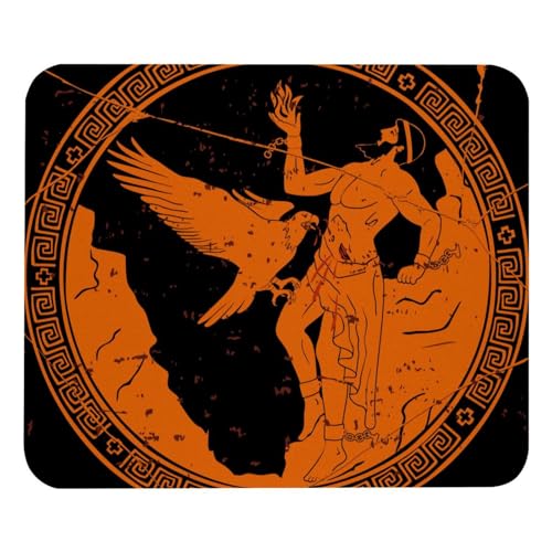 Eslifey Bequemes Mauspad, antiker griechischer Gott Prometheus Desktop-Mauspad, 21 x 25 cm Mauspad, rutschfeste Gummiunterseite, verbessert Geschwindigkeit und Präzision von Eslifey