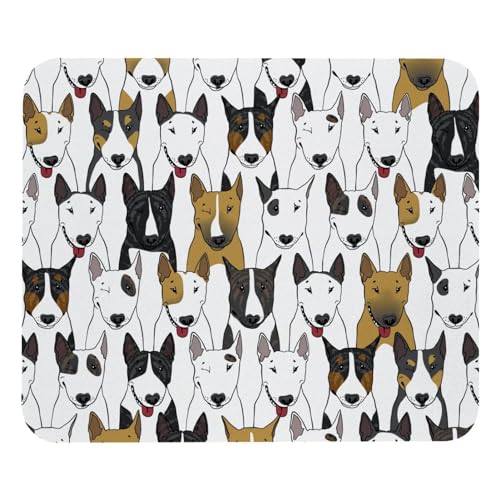 Eslifey Bequemes Mauspad, buntes Bullterrier-Muster, Schreibtisch-Mauspad, 21 x 25 cm, rutschfeste Gummiunterseite, verbessert Geschwindigkeit und Präzision von Eslifey