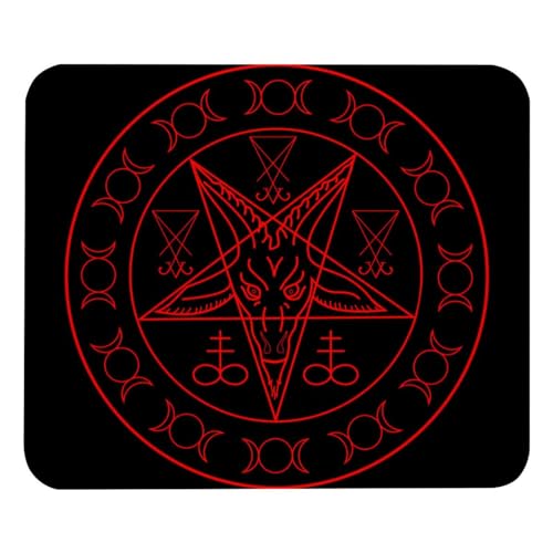 Eslifey Bequemes Mauspad Baphomet und Lucifer Desktop Mousepad, 21 x 25 cm Mauspad, rutschfeste Gummiunterseite, verbessert Geschwindigkeit und Präzision, sbdE010 von Eslifey