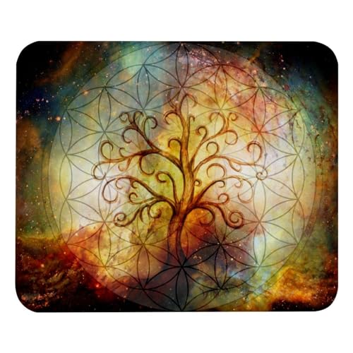 Eslifey Bequemes Mauspad Blume des Lebens Desktop Mousepad, 21 x 25 cm Mauspad, rutschfeste Gummiunterseite, verbessert Geschwindigkeit und Präzision von Eslifey