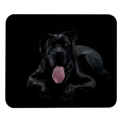 Eslifey Bequemes Mauspad Cane Corso Italiano Schwarz Hund Muster Desktop Mousepad, 21 x 25 cm Mauspad, rutschfeste Gummiunterseite, verbessert Geschwindigkeit und Präzision von Eslifey