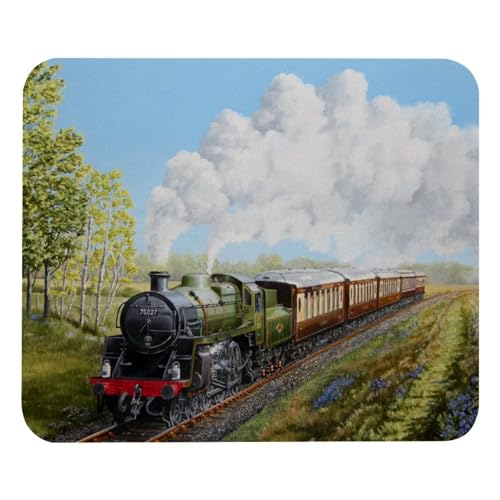 Eslifey Bequemes Mauspad Dampfzug Eisenbahn Landschaft Desktop Mousepad, 21 x 25 cm Mauspad, rutschfeste Gummiunterseite, verbessert Geschwindigkeit und Präzision von Eslifey