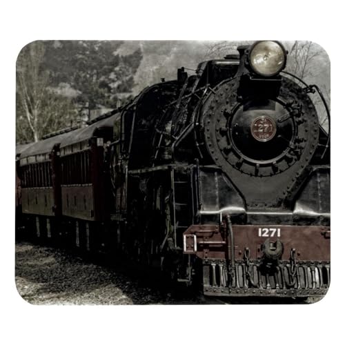 Eslifey Bequemes Mauspad Eisenbahn Zug Retro Desktop Mousepad, 21 x 25 cm Mauspad, rutschfeste Gummiunterseite, verbessert Geschwindigkeit und Präzision von Eslifey