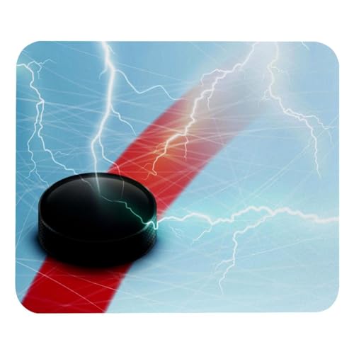 Eslifey Bequemes Mauspad Eishockey Blau Desktop Mousepad, 21 x 25 cm Mauspad, rutschfeste Gummiunterseite, verbessert Geschwindigkeit und Präzision von Eslifey